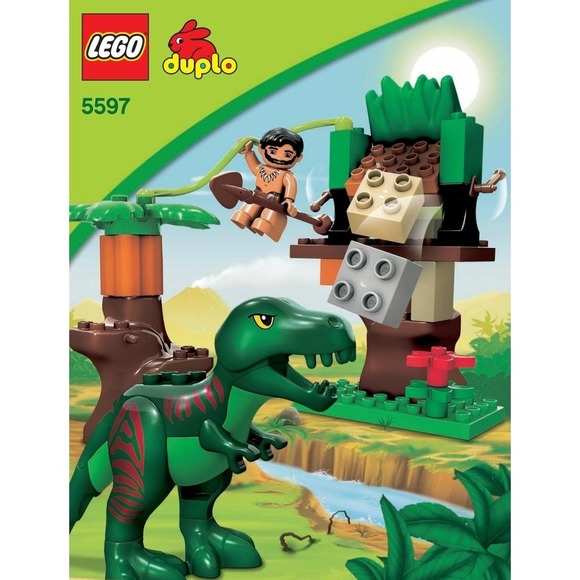 LEGO DUPLO‎ Dino Trap Set 5597 Dinosaur Caveman Playset 2008 Near Complete - Picture 5 of 7